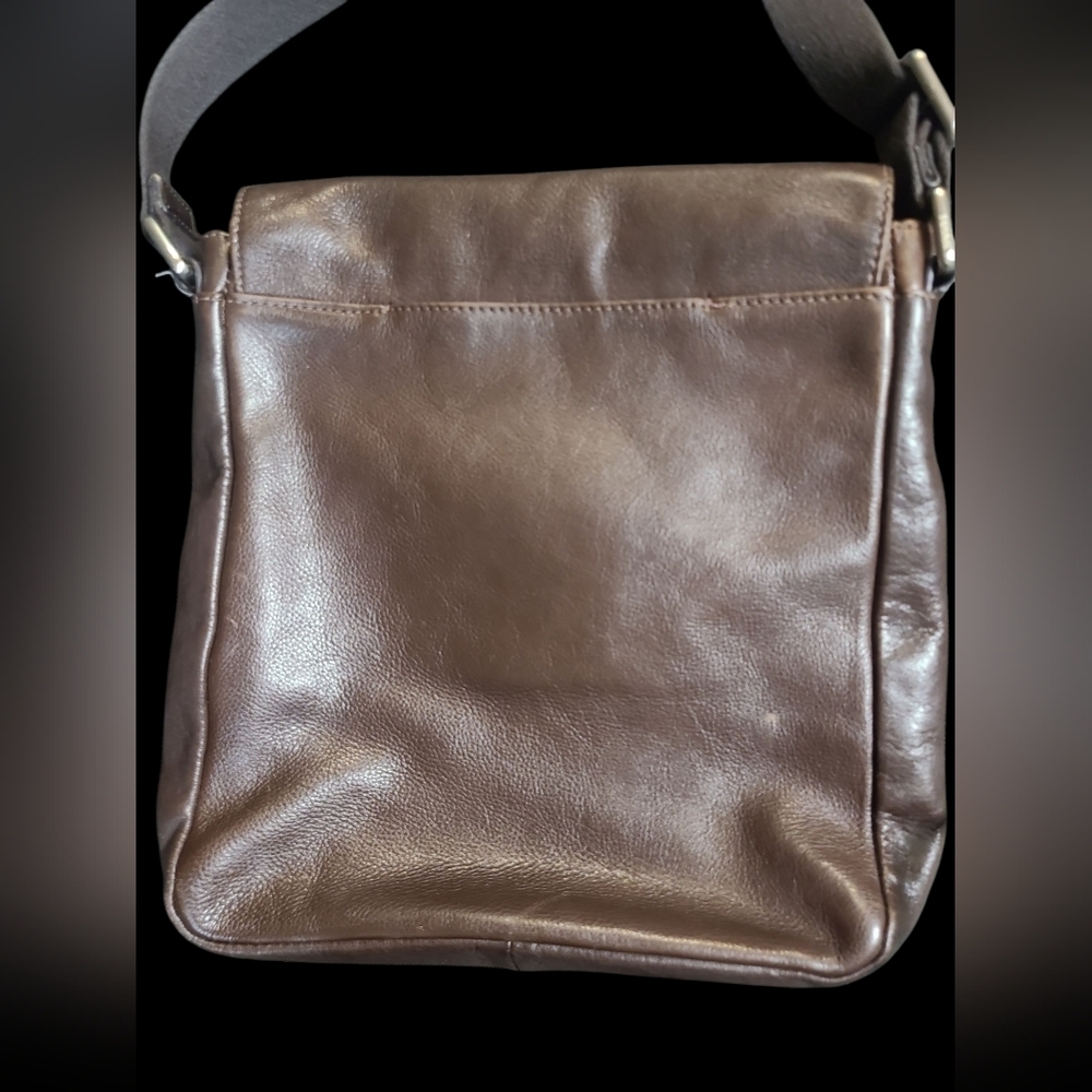 Fossil Vintage Brown Leather Unisex Large Messenger Bag - Picture 2 of 6